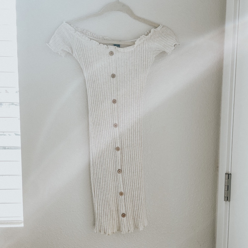 Cream snug dress